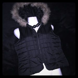 Winter Vest with Fur Hood